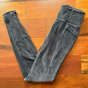 Athleta Flint Grey Corduroy Leggings High-Waist Metro Size Medium